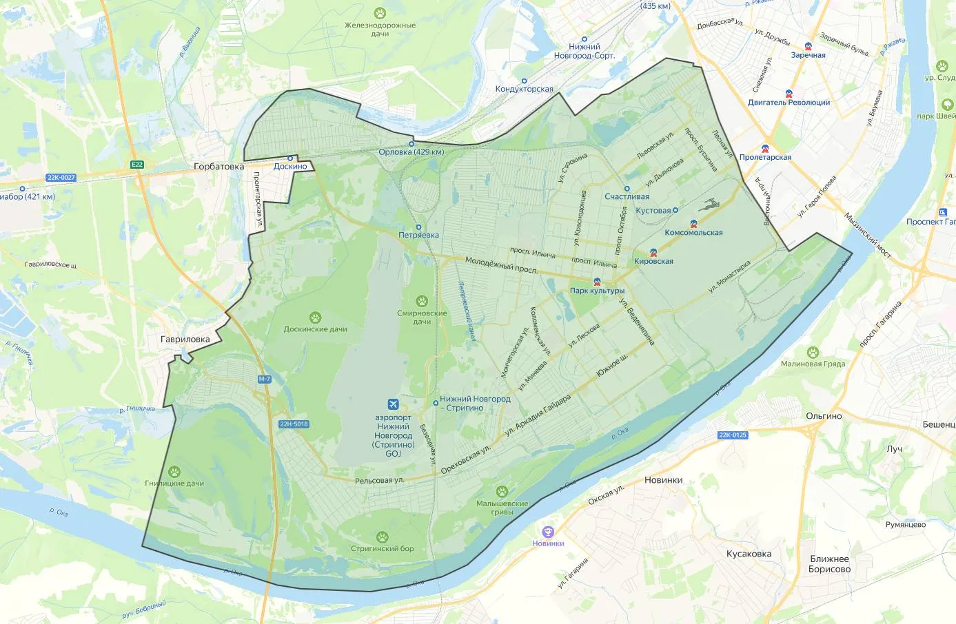 Территория Автозаводского района Нижнего Новгорода