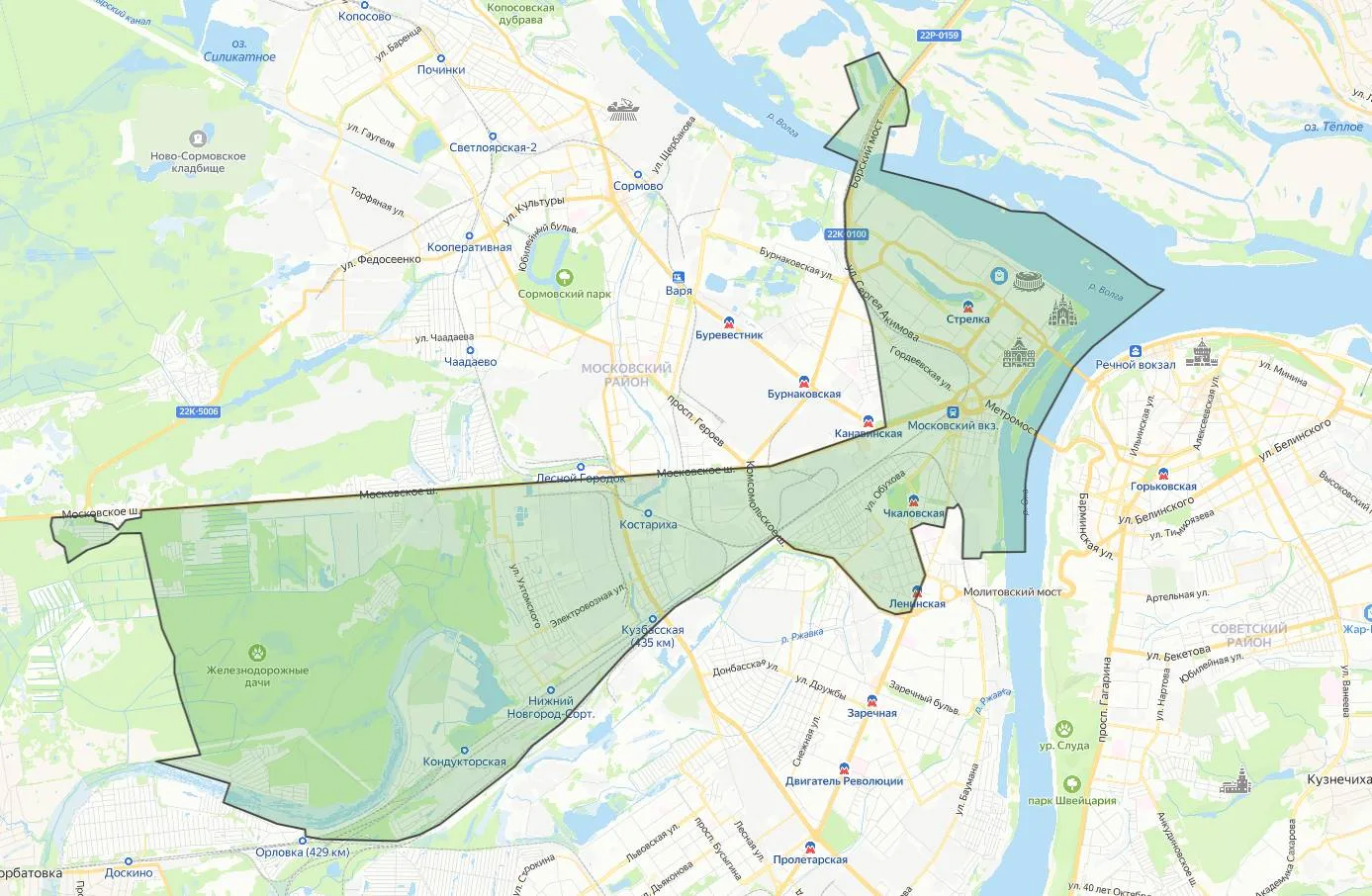 Территория Канавинского района Нижнего Новгорода