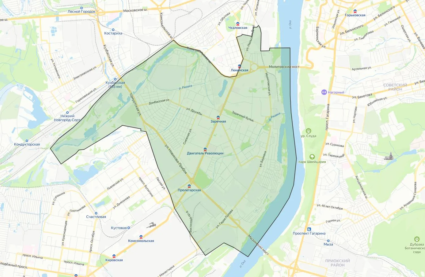 Территория Ленинского района Нижнего Новгорода