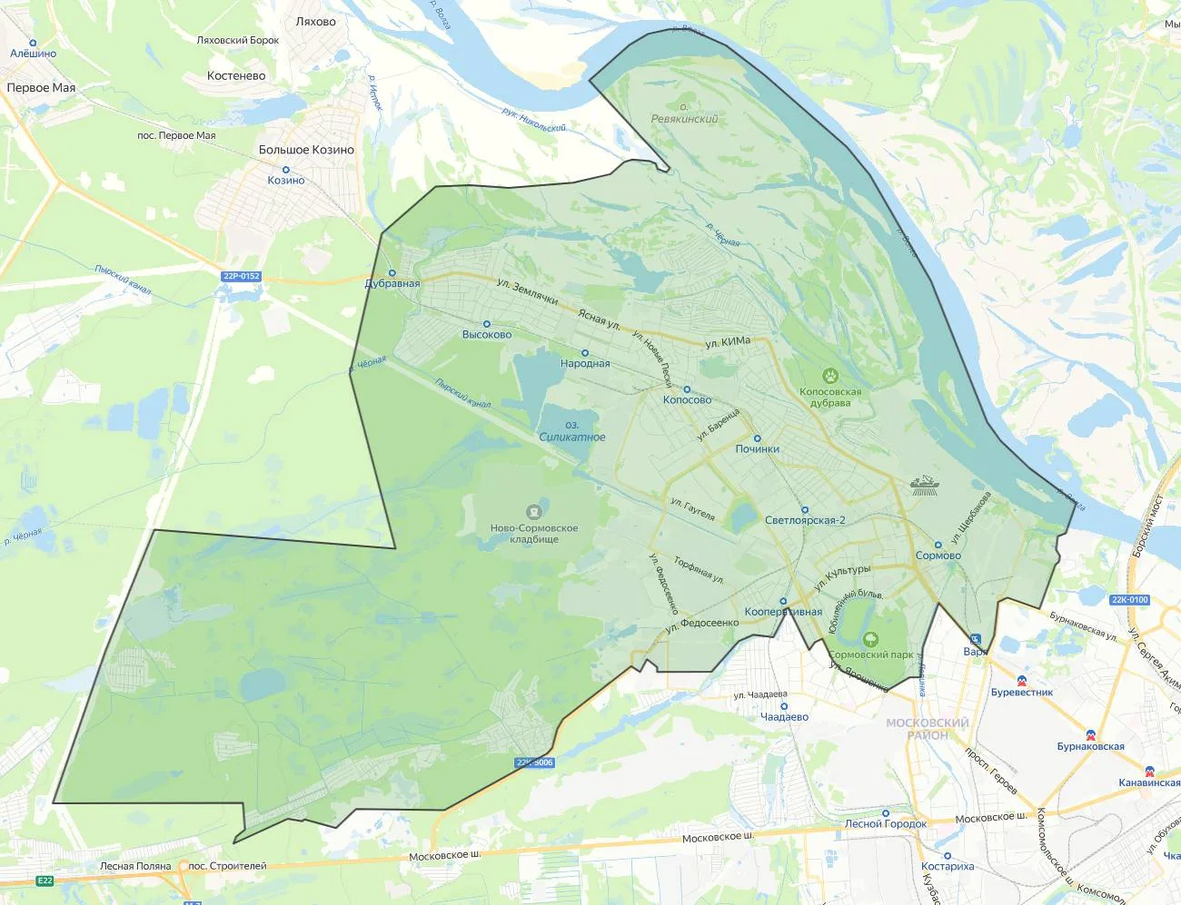 Территория Сормовского района Нижнего Новгорода