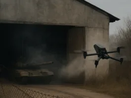 FPV-дроны «Днепр» ВС РФ уничтожили танк ВСУ в ангаре под Ореховом