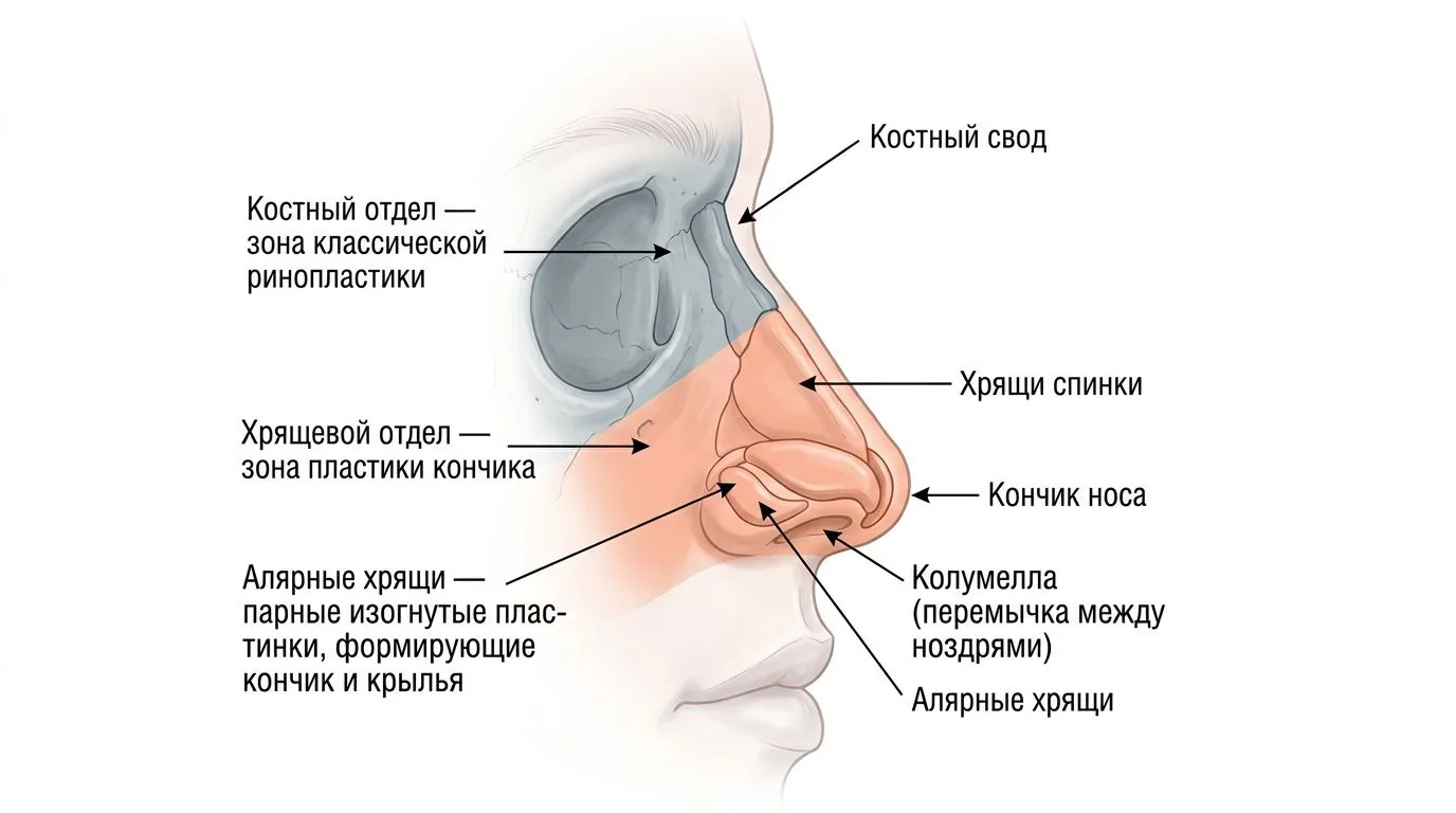 анатомическая схема носа в профиль