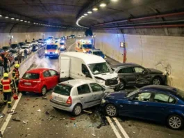 В Ходынском тоннеле Москвы произошло массовое ДТП
