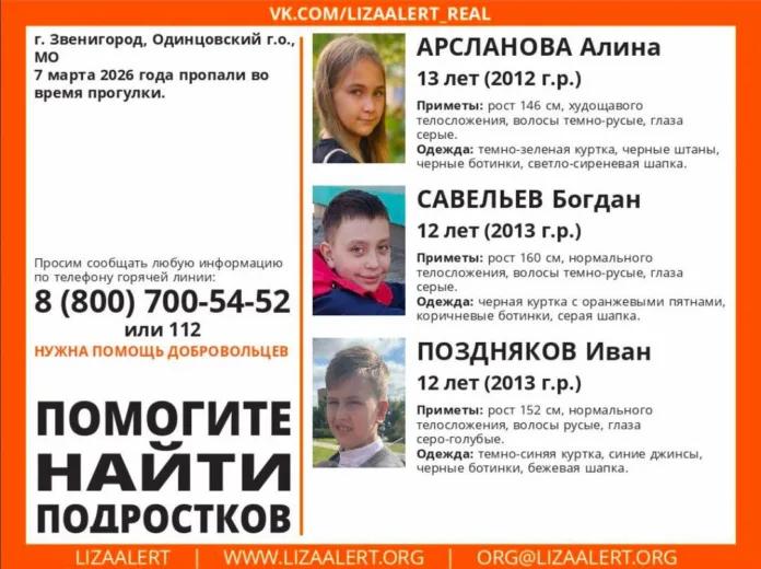 В Звенигороде расклеили ориентировки на пропавших детей