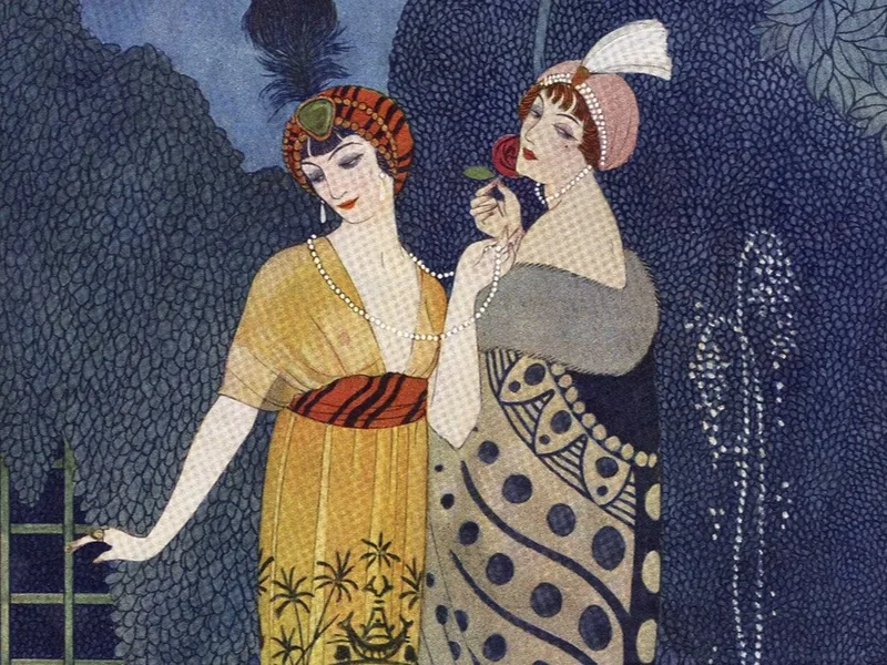 Обложка модного журнала Les Modes, иллюстрирующая моделей Поля Пуаре/ Иллюстрация Джорджа Барбье. 1912