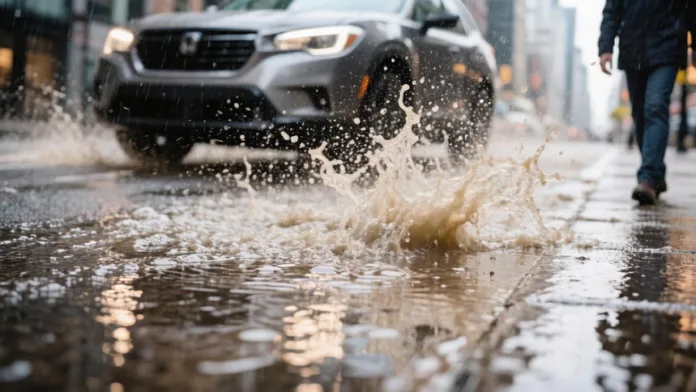 Водителю за обливание пешехода грозит штраф и арест