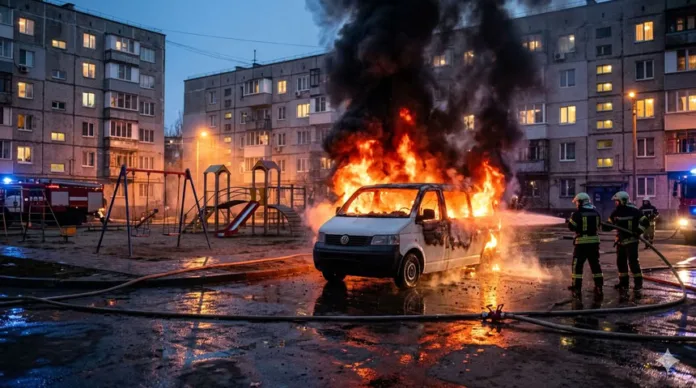 В Одессе 16-летний подросток поджег микроавтобус ТЦК за вознаграждение
