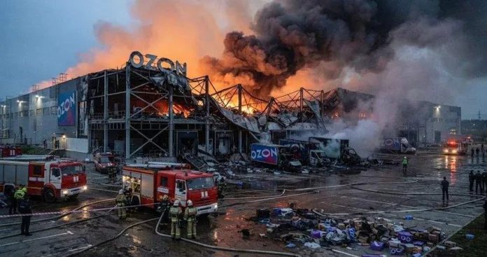 Пожар на складе Ozon