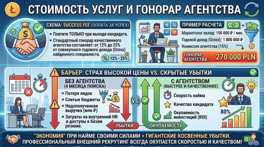 стоимость услуг  кадрового агентства