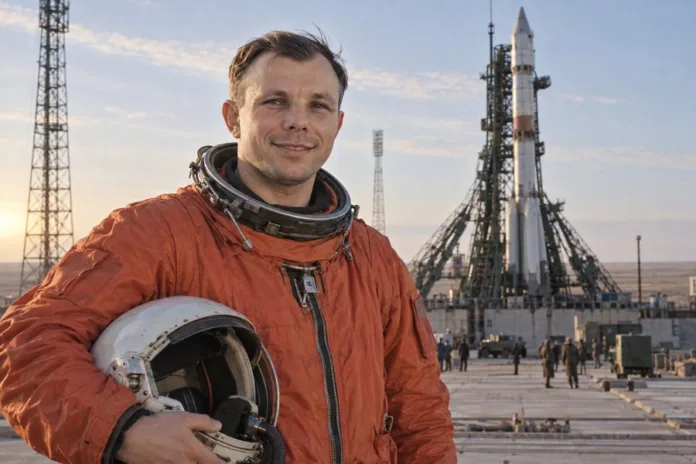 Юрий Гагарин перед стартом корабля Восток-1