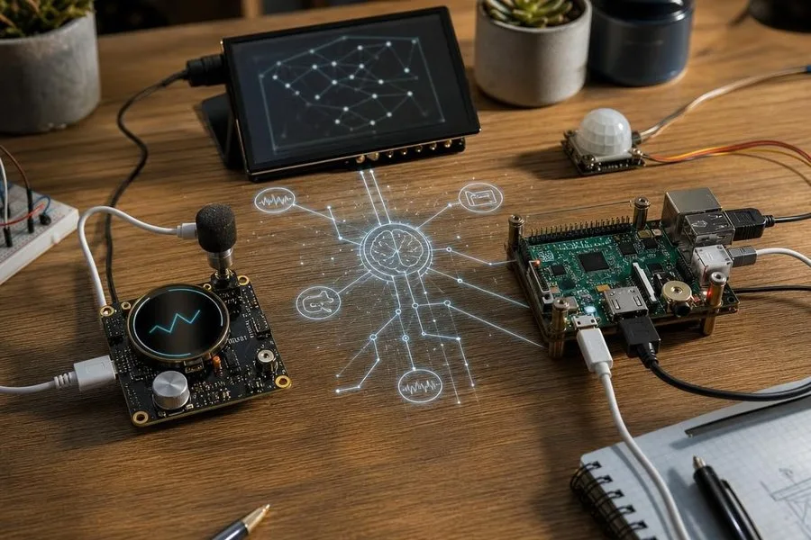 Сравнение самодельного AI-интерфейса на ESP32 и Raspberry Pi