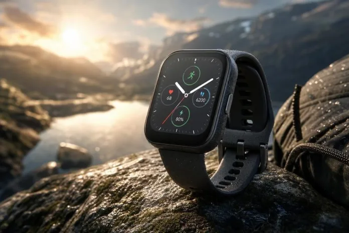 Обложка статьи «Amazfit Bip 5 стоит брать со скидкой: большой экран, но без AMOLED и 5 ATM»