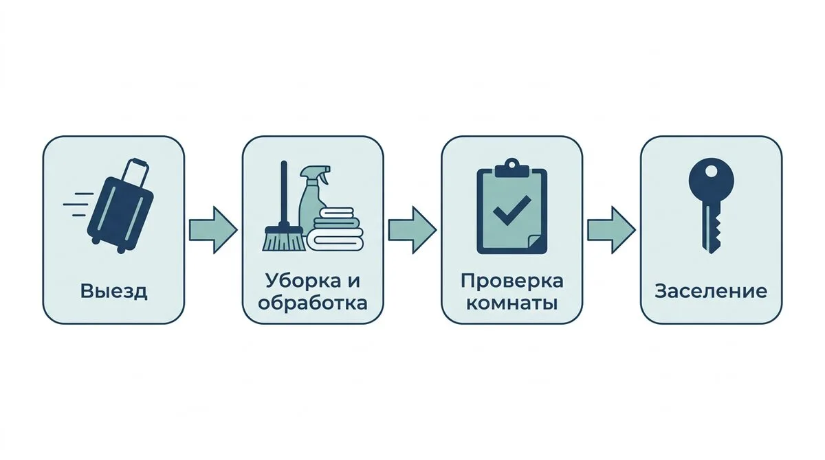 Порядок подготовки комнаты общежития к заселению новой бригады